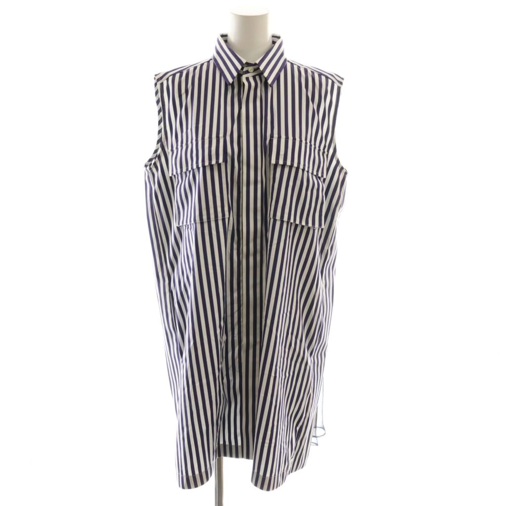 【中古】サカイ sacai THOMAS MASON 24SS プルオーバー衣装 縞模様 ひざ丈 ノースリーブ 2 米国海軍 白いこと /DF ■GY57 レディース 【ベクター 古着】 251120