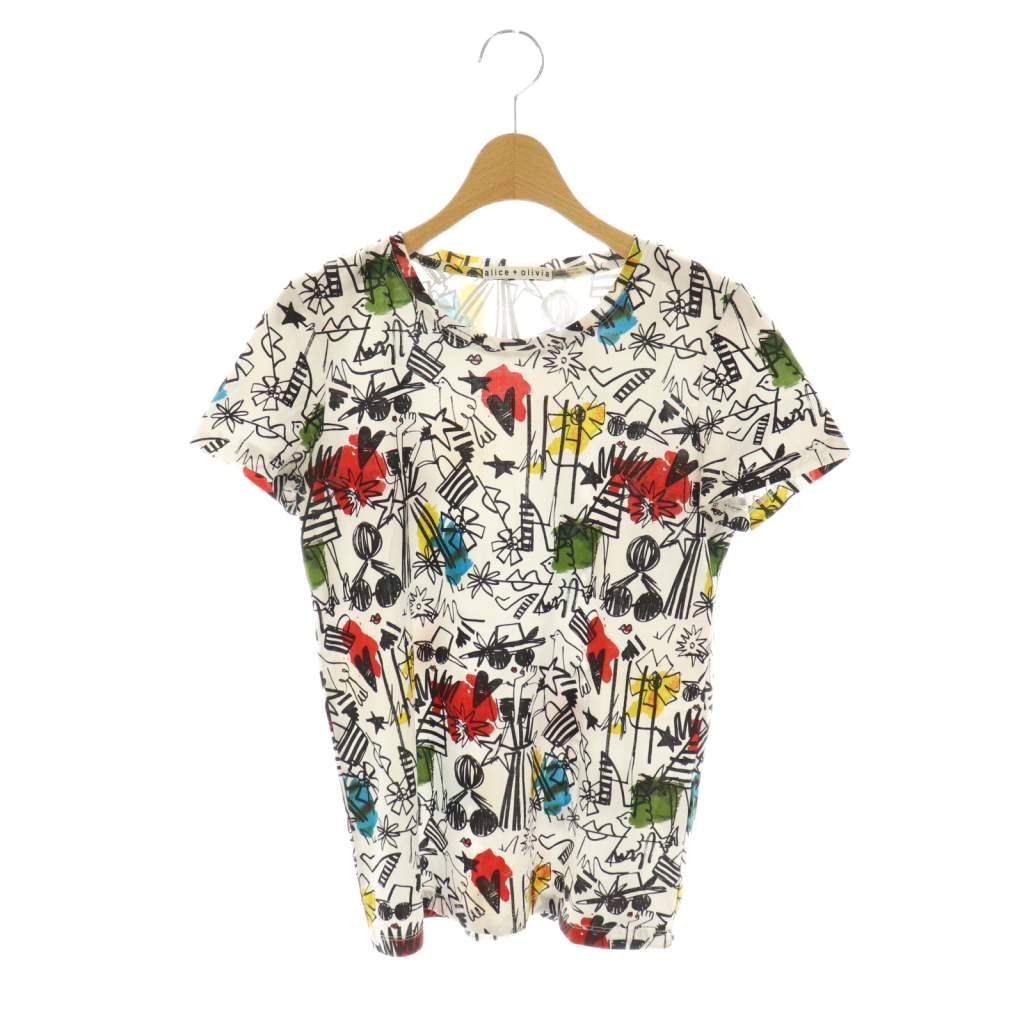【中古】アリスオリビア alice + olivia Tシャツ カットソー 半袖 総柄 S マルチカラー /HK ■GY57 レディース 【ベクトル 古着】 251113