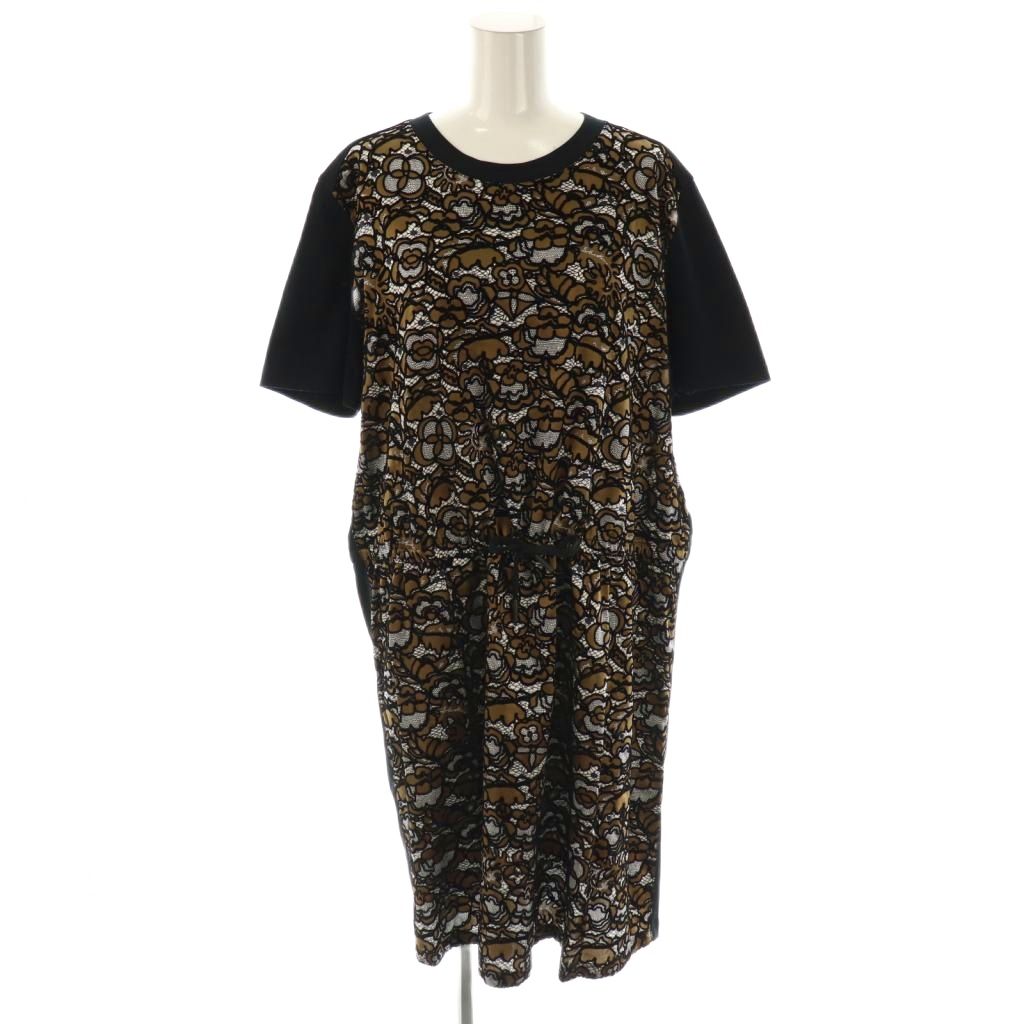 【中古】ルイヴィトン LOUIS VUITTON 衣裳 ひざ丈 うつり変わり 地絹 XL 黒いこと 赤銅色 /DF ■GY57 レディース 【ベクター 古着】 251128