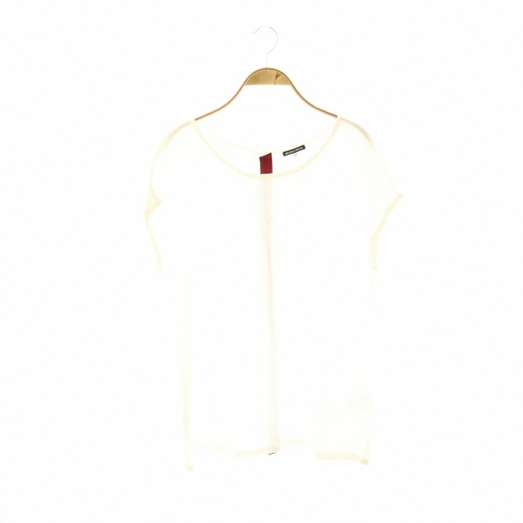 【中古】アンドゥムルメステール ANN DEMEULEMEESTER トップ フレンチ捩り ティーシャツ 38 白いこと /DF ■GY57 レディース 【ベクター 古着】 251202