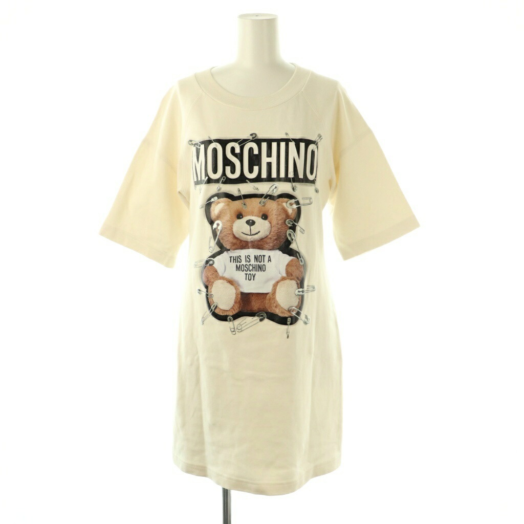 【中古】モスキーノ MOSCHINO COUTURE テディベア 半袖スウェットワンピース I38 白いこと マルチ色つや /ES ■GY20 レディース 【ベクター 古着】 251205
