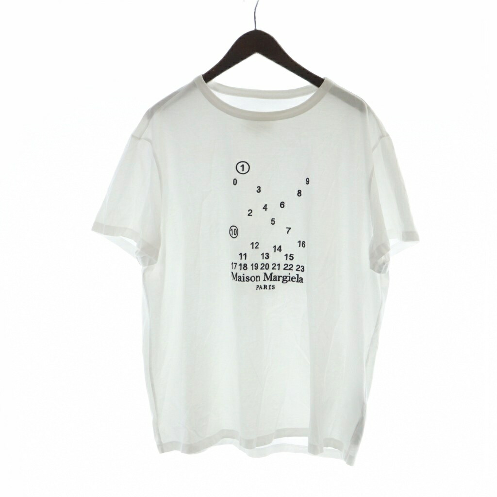【中古】未使用品 メゾンマルジェラ Maison Margiela タグ付き 25SS 520 スタンププリント Tシャツ カットソー 半袖 M 白 ホワイト S50GC0724 S23789 /MQ メンズ 【ベクトル 古着】 251219