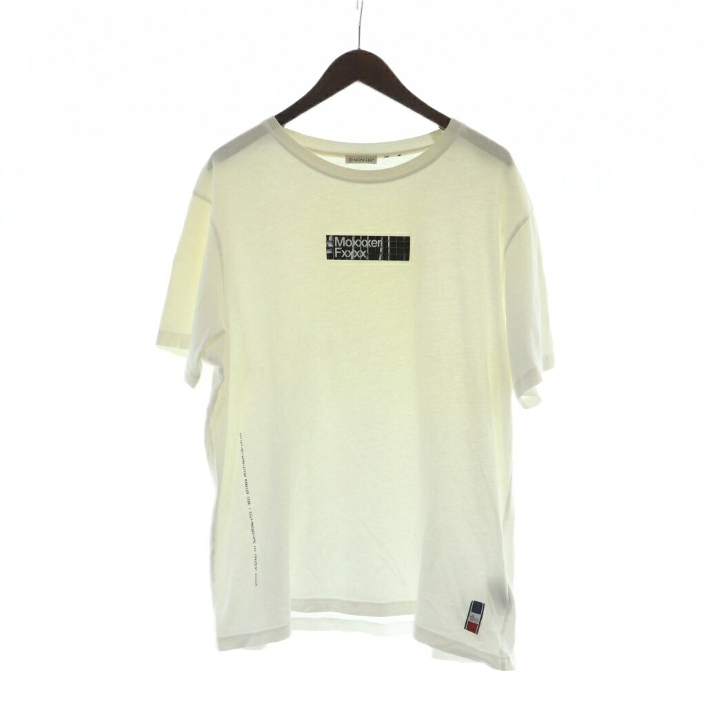【中古】モンク軌跡 MONCLER FRAGMENT 19SS Moxxxer Fxxxx TEE Ｔシャツ カットソー ロゴタイプ 半袖 XL 白 白いこと E109U8003050 83991Q /MQ メンズ 【ベクター 古着】 251214