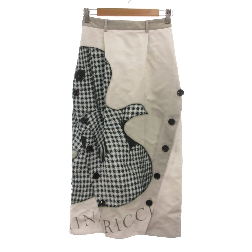 【中古】未当て嵌める品 ニナリッチ NINA RICCI ロングスコート 34 薄墨色 非対称 名取り草ひな型 /UO ■GY61 レディース 【ベクター 古着】 251220