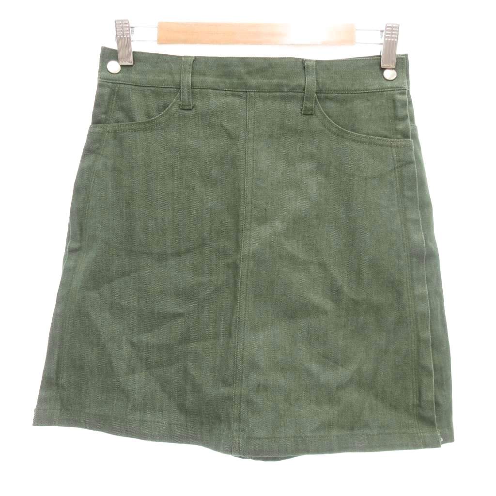 【中古】未当て嵌める品 トゥーガ プルラ TOGA PULLA 引き船付き添い人 ジーンズスコート ミニ丈 34 カーキ /UO ■GY58 レディース 【ベクター 古着】 251217