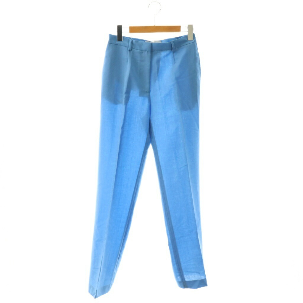【中古】マックスマーラ MAX MARA 白タグ スラックス パンツ ウールモヘア混 40 ブルー /MY ■OS ■GY58 レディース 【ベクトル 古着】 260411