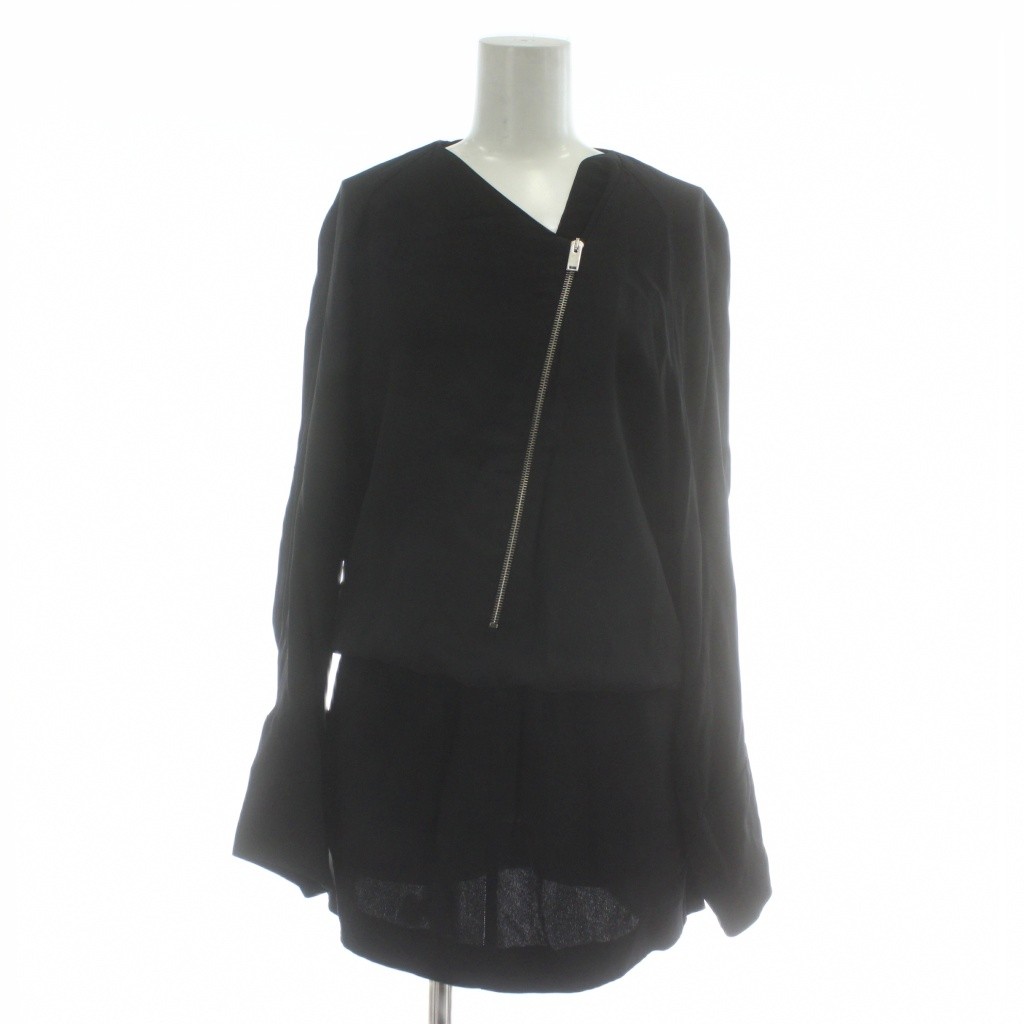 【中古】ステラマッカートニー STELLA McCARTNEY ワンピース 長袖 ひざ丈 Vネック フロントジップ 36 S 黒 ブラック /XZ レディース 【ベクトル 古着】 251224