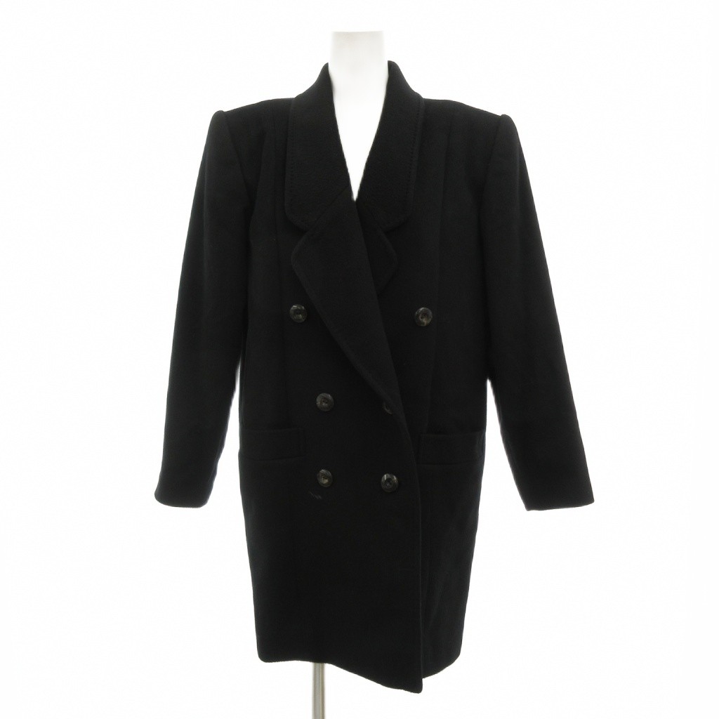【中古】Riccardo Prisco 美品 ピュアカシミヤ ダブルコート 38 黒 ブラック /UO ■GY60 レディース 【ベクトル 古着】 251224