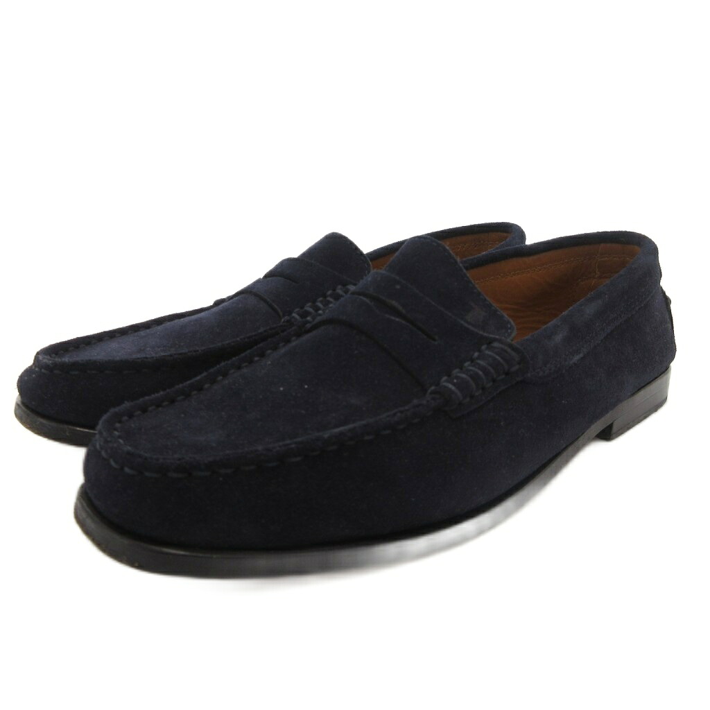 【中古】トッズ TOD'S コインローファー シューズ スエード 36 紺 ネイビー /FF ■GY62 レディース 【ベクトル 古着】 260216