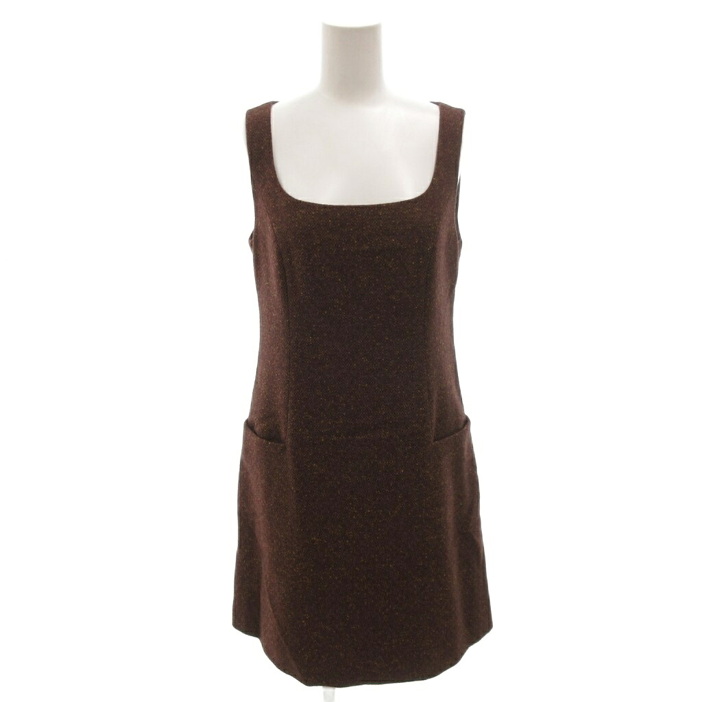 【中古】フォクシー ブティック FOXEY BOUTIQUE ワンピース カシミヤ ツイード ひざ丈 38 茶 ブラウン /FF ■GY62 レディース 【ベクトル 古着】 260214