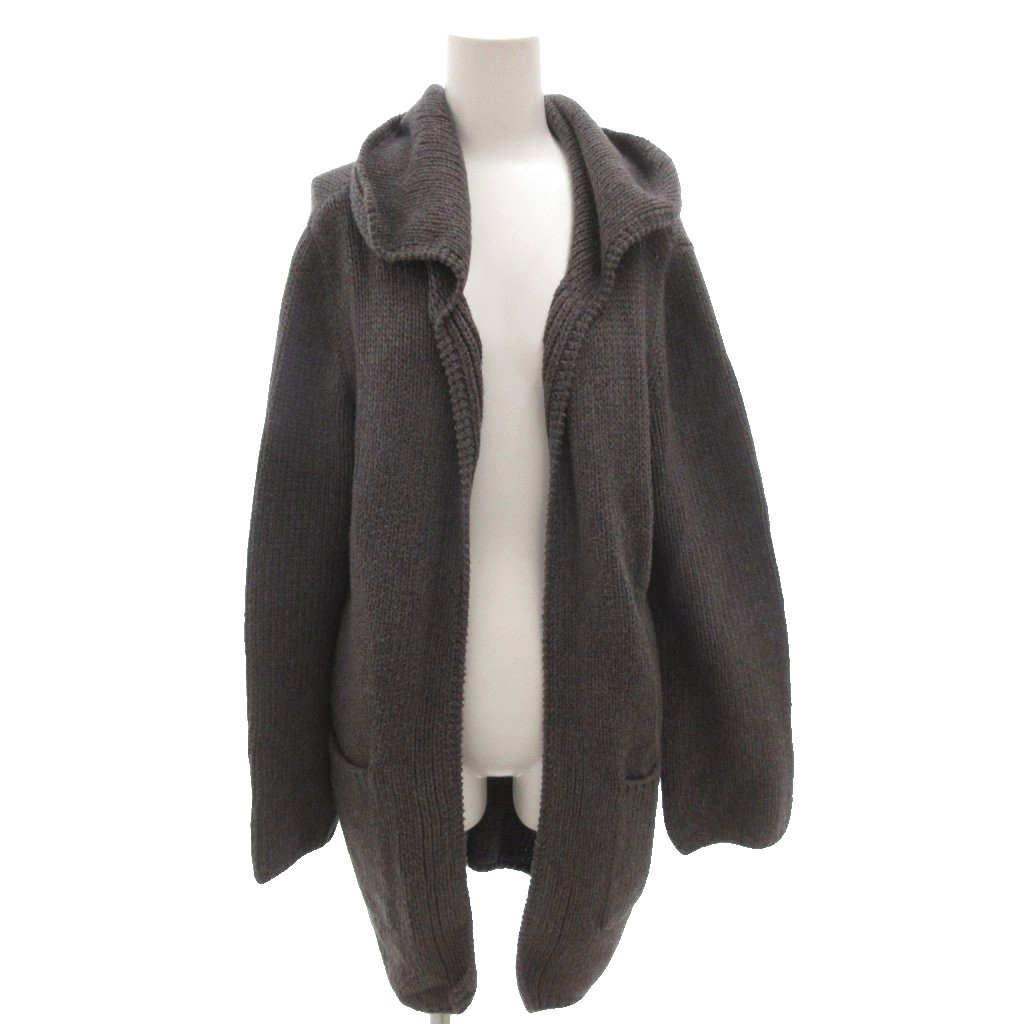 【中古】フォクシー FOXEY ウィングカラー ロングカーディガン ニット 羽織り グレー 35226 /FF ■GY62 レディース 【ベクトル 古着】 260215
