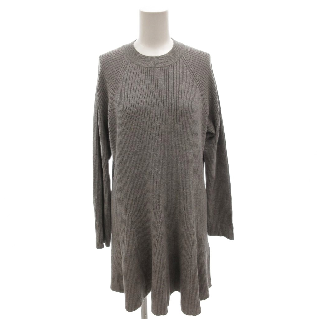 【中古】フォクシーニューヨーク FOXEY NEW YORK Engineer Rib Tunic ニットワンピース クルーネック ひざ丈 長袖 38 グレー /FF ■GY62 レディース 【ベクトル 古着】 260215|ブランド古着の買取販売ベクトル