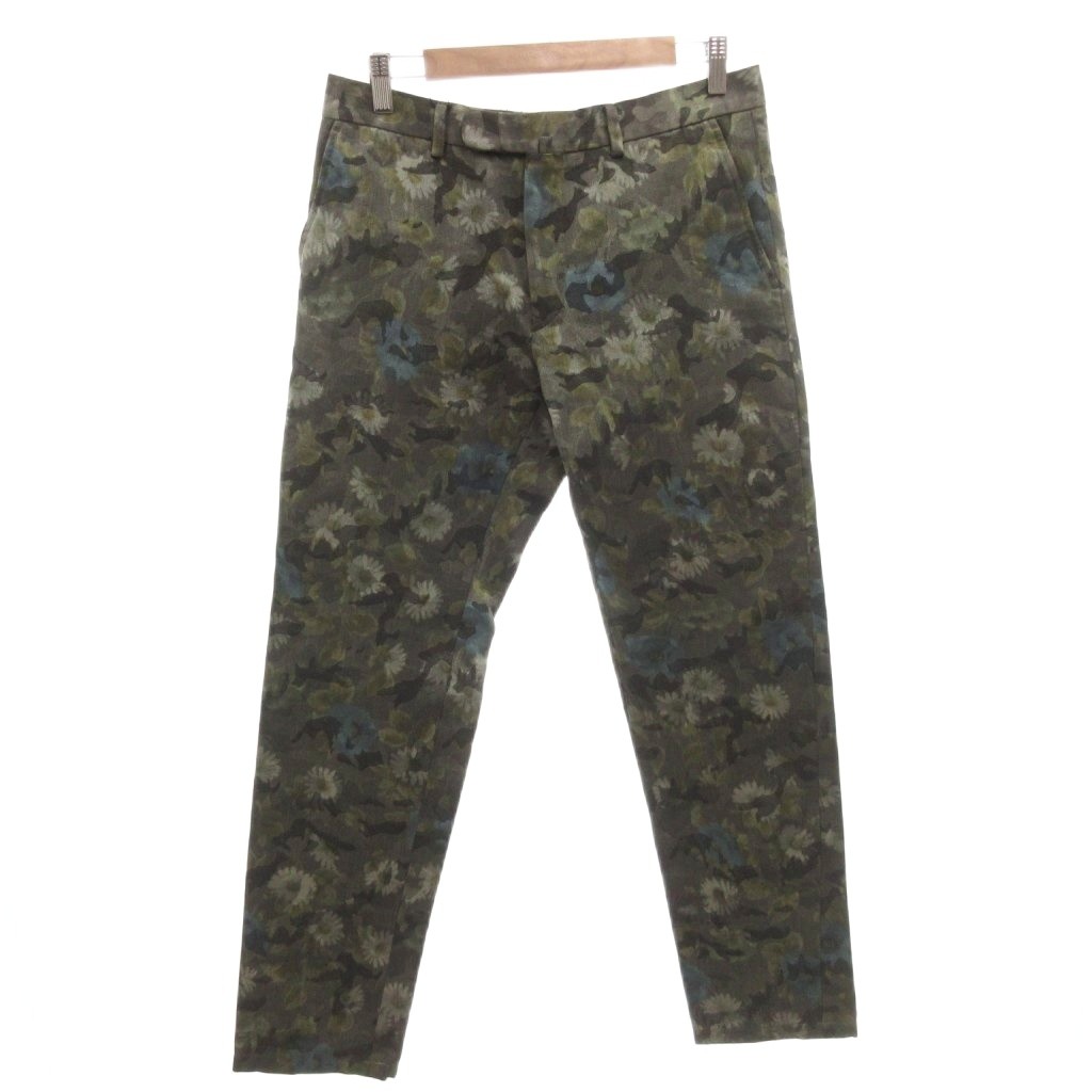 【中古】ヴァレンティノ ヴァレンチノ  VALENTINO 10 CORSO COMO パンツ スラックス シルク混 花柄 46 緑 グリーン /FF ■GY62 レディース 【ベクトル 古着】 260215