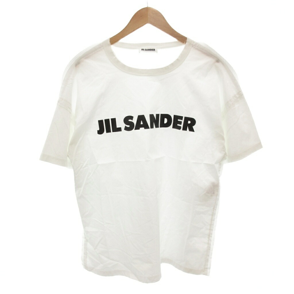 【中古】ジルサンダー JIL SANDER Tシャツ カットソー ロゴ プリント 薄手 半袖 M 白 ホワイト /FF ■GY62 メンズ 【ベクトル 古着】 260214