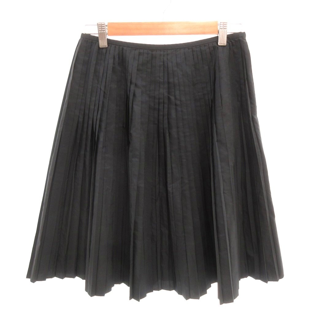 【中古】ジルサンダー JIL SANDER プリーツスカート フレア 膝丈 32 紺 ネイビー /YJ ■GY62 レディース 【ベクトル 古着】 260209