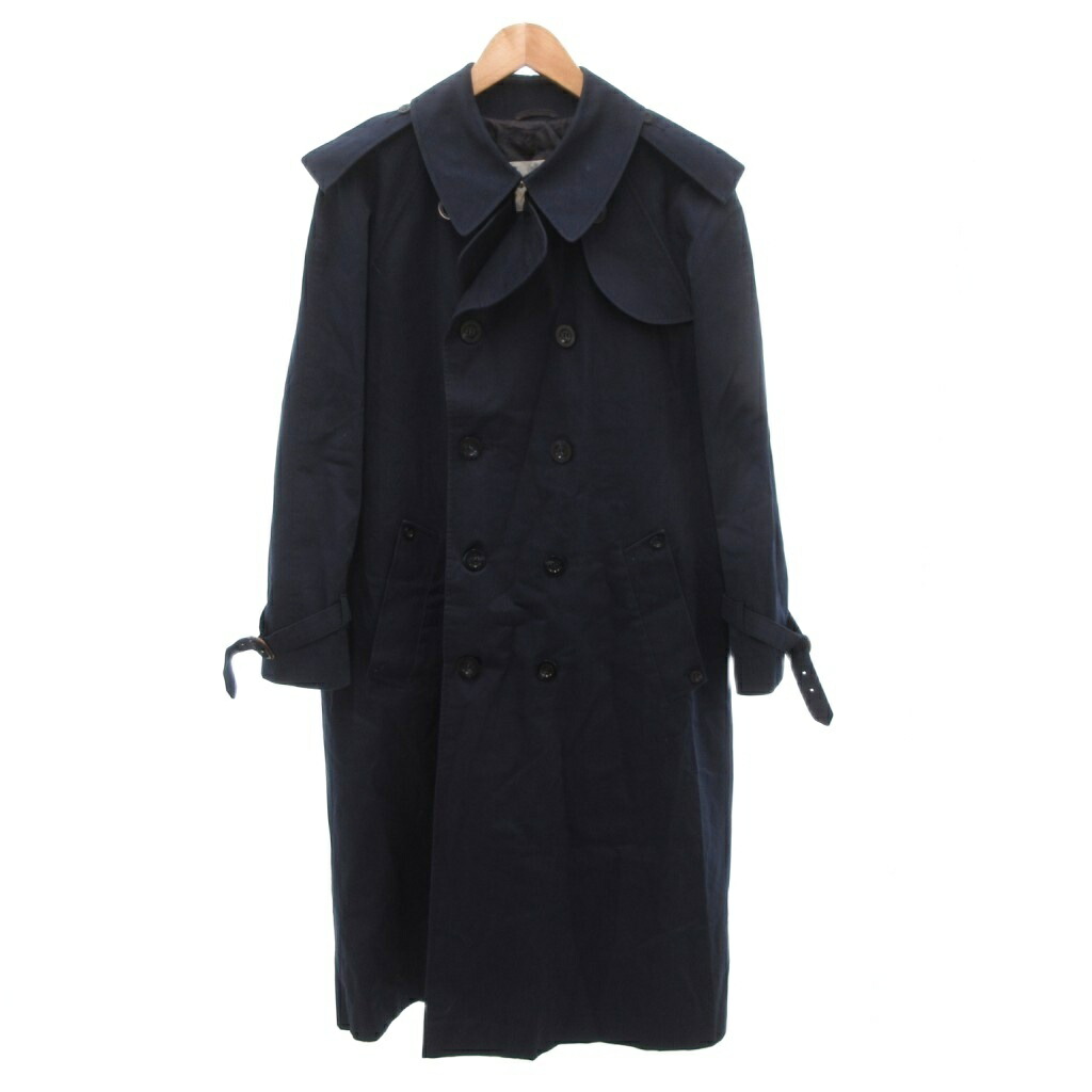 【中古】アクアスキュータム AQUASCUTUM トレンチコート ダブル ロング 5 紺 ネイビー /FF ■GY62 メンズ 【ベクトル 古着】 260212 9,675円