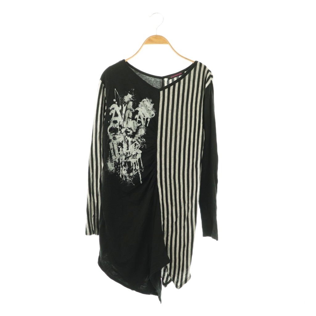 【中古】アルゴンキン ALGONQUINS チュニック カットソー 長袖 F ブラック グレー /DO ■GY60 レディース 【ベクトル 古着】 260213