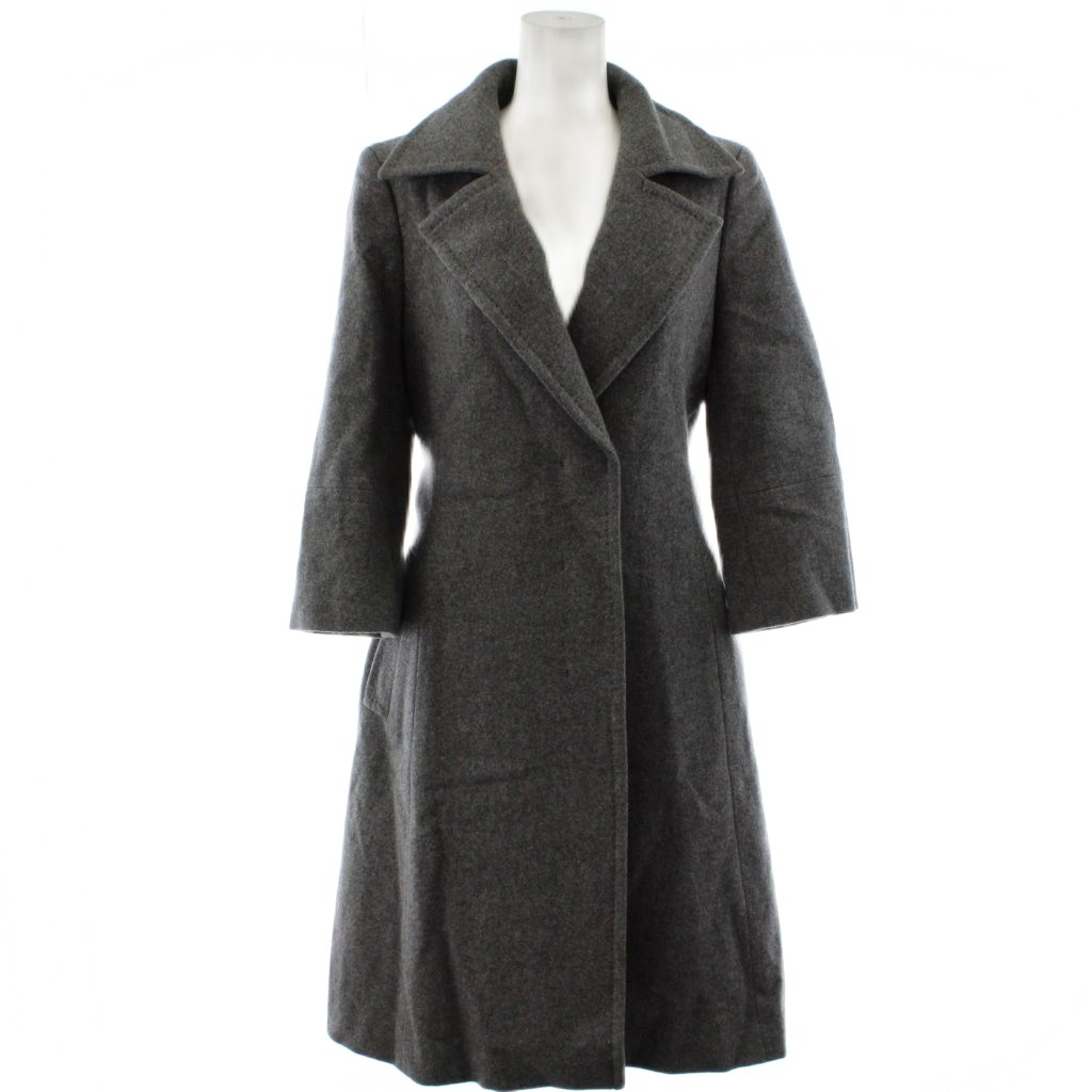【中古】ボディドレッシングデラックス BODY DRESSING Deluxe チェスターコート ウール 38 グレー テーラードカラー 無地 ミドル丈 七分袖 /GG ■GY63 レディース 【ベクトル 古着】 260209