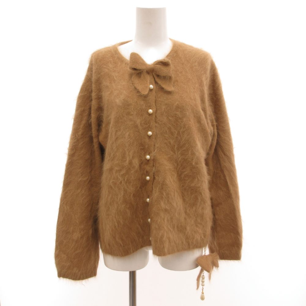 【中古】インゲボルグ INGEBORG ファーニット カーディガン アンゴラ ラム混 茶 ブラウン /JS ■ECC001 レディース 【ベクトル 古着】 260214 7,128円