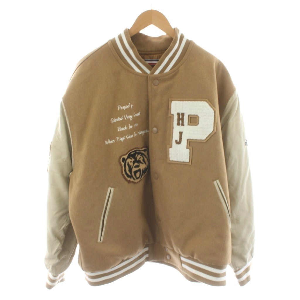 【中古】パーソンズ PERSON'S スタジャン スタジアムジャンパー ロゴ LL ベージュ PA221150 /AN29 ■ECD001 メンズ 【ベクトル 古着】 260226