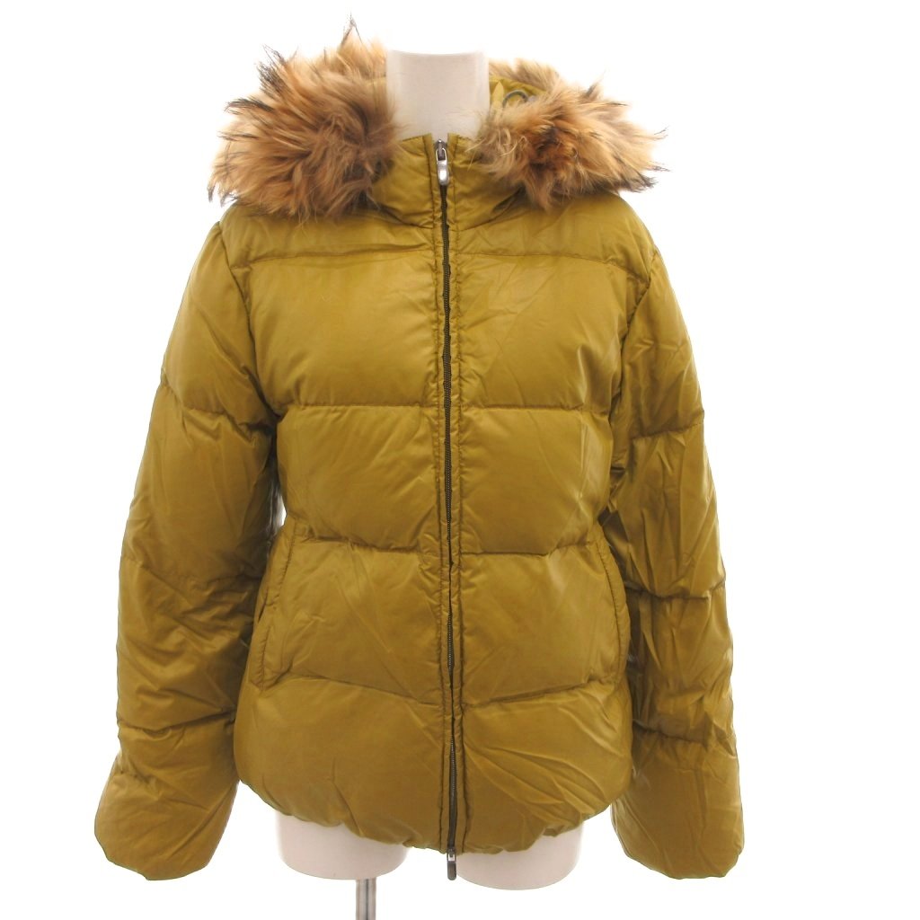 【中古】デュベティカ DUVETICA Adhara 打ち倒す上衣 上衣 ラクーンファー ボンネット 40 カラシ色 /FF ■GY62 レディース 【ベクター 古着】 260311 コート・ジャケット-レディースファッション