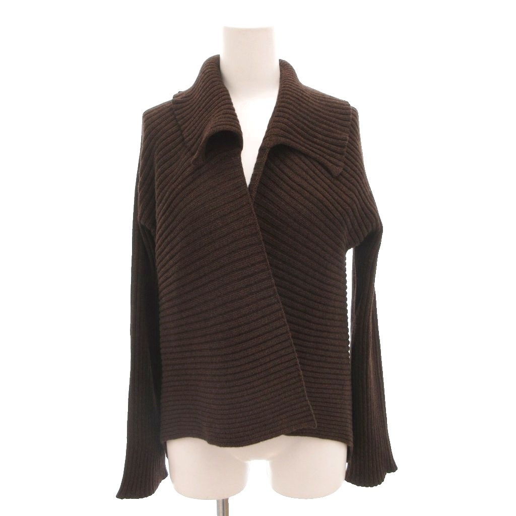 【中古】エスカーダ ESCADA リブニット カーディガン 羽織り 40 茶 ブラウン /FF ■GY62 レディース 【ベクトル 古着】 260309