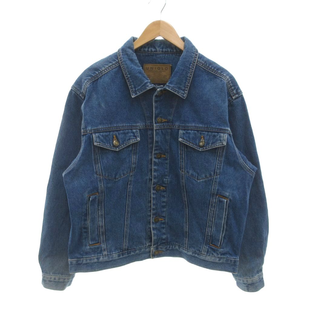 【中古】ユニクロ UNIQLO ヴィンテージ オールドユニクロ デニムジャケット Gジャン L 長袖 インディゴブルー 400-2110 /NU ■ECB001 メンズ 【ベクトル 古着】 260313