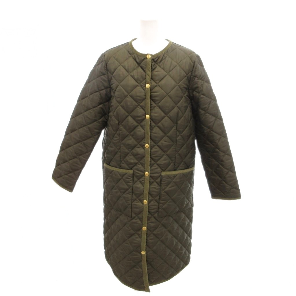 【中古】トラディショナルウェザーウェア Traditional Weatherwear ARKLEY キルティングコート ロング丈 スナップボタン 中綿 36 カーキ /YJ ■ECD002 レディース 【ベクトル 古着】 260309 9,546円