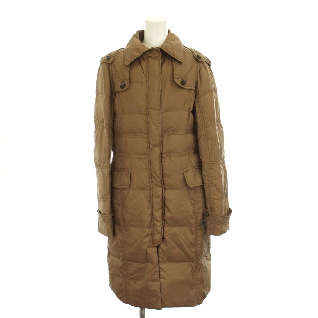 【中古】トラサルディ TRUSSARDI ダウンコート 上着 42 茶 ブラウン 長袖 ポケット付き ボタン付き /GP ■ECD002 レディース 【ベクトル 古着】 260313