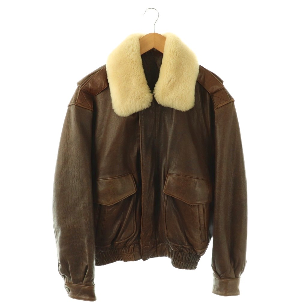 【中古】B.U.C BELLEZZA UOMO COLLECTION G-1 レザー フライト ジャケット アウター ジップアップ M 茶 /NR ■ECD002 メンズ 【ベクトル 古着】 260313
