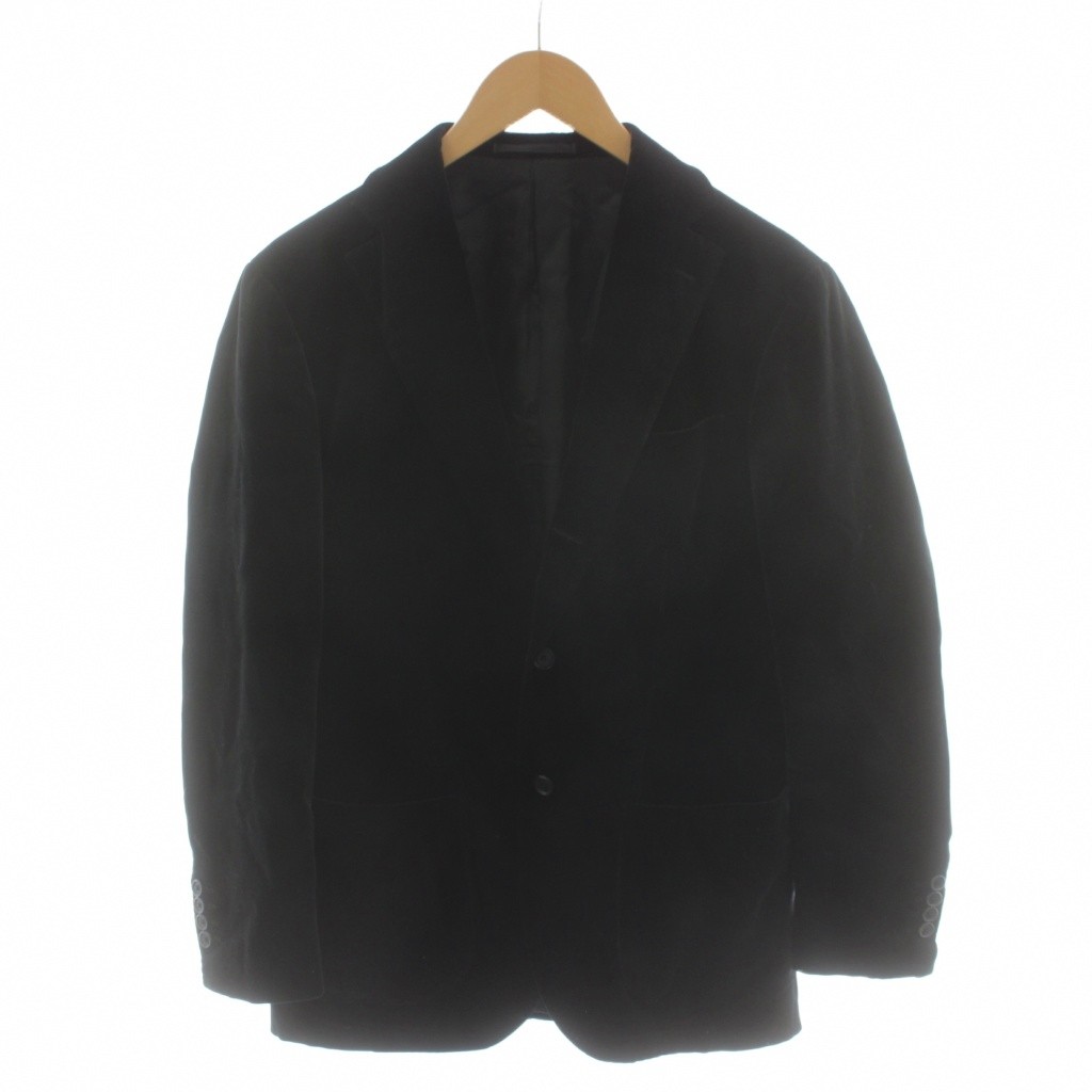 【中古】ブリッラ ペル イル グスト Brilla per il gusto テーラードジャケット シングル ベロア 44 黒 ブラック 24-16-0773-015 /AN53 ■ECD002 メンズ 【ベクトル 古着】 260309