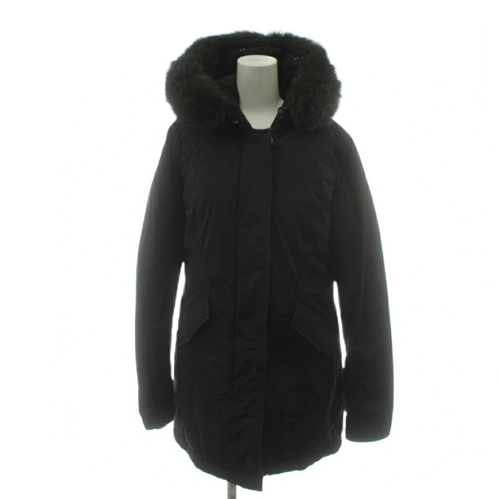 【中古】ウールリッチ WOOLRICH ダウンコート ロング丈 フード ファー アウター M 黒 ブラック /AN27 ■ECD002 レディース 【ベクトル 古着】 260309