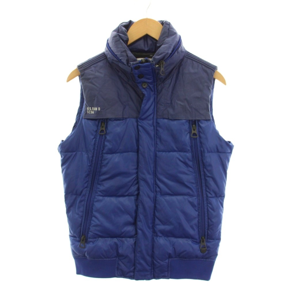 【中古】ジースターロウ G-Star RAW 中綿 ベスト ジップアップ M 青 ブルー /YM ■ECE003 メンズ 【ベクトル 古着】 260313