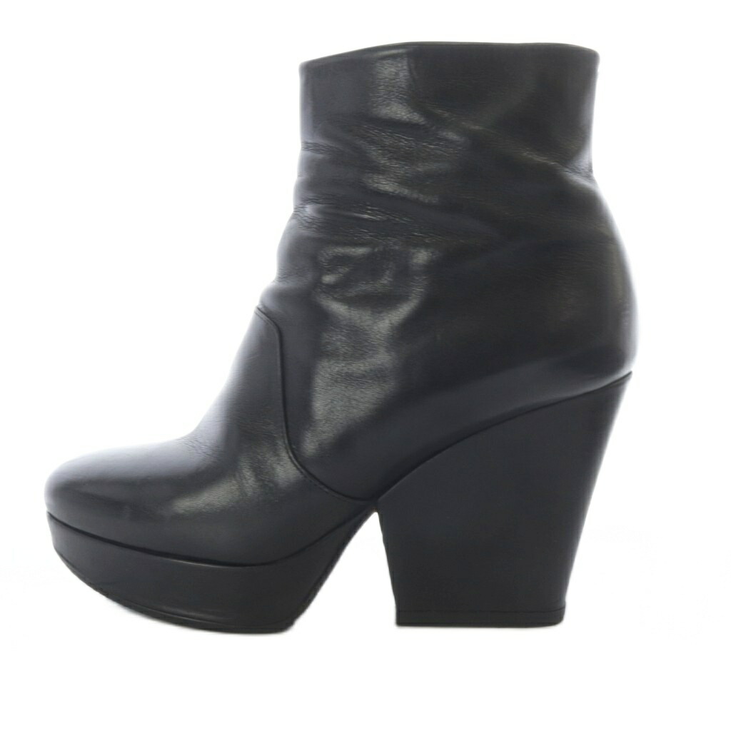 【中古】メゾンマルジェラ 22 Maison Margiela 22 ショートブーツ チャンキーヒール レザー 37.5 黒 ブラック /SR ■GY62 レディース 【ベクトル 古着】 260318