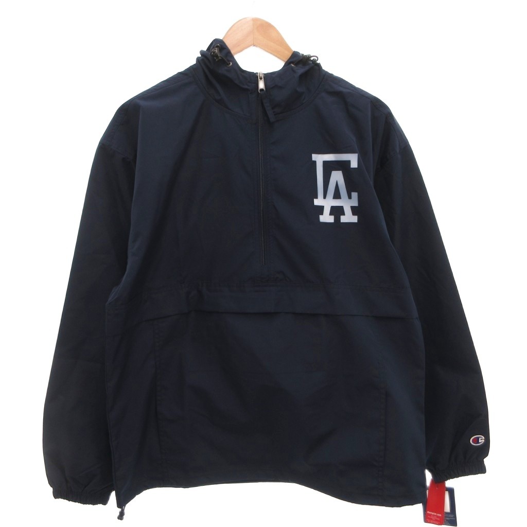 【中古】未使用品 CALIFORKS CALIFOLKS CHAMPION タグ付き パッカブル アノラック パーカー プルオーバー ハーフジップ M 紺 ネイビー /FF ■GY62 メンズ 【ベクトル 古着】 260317