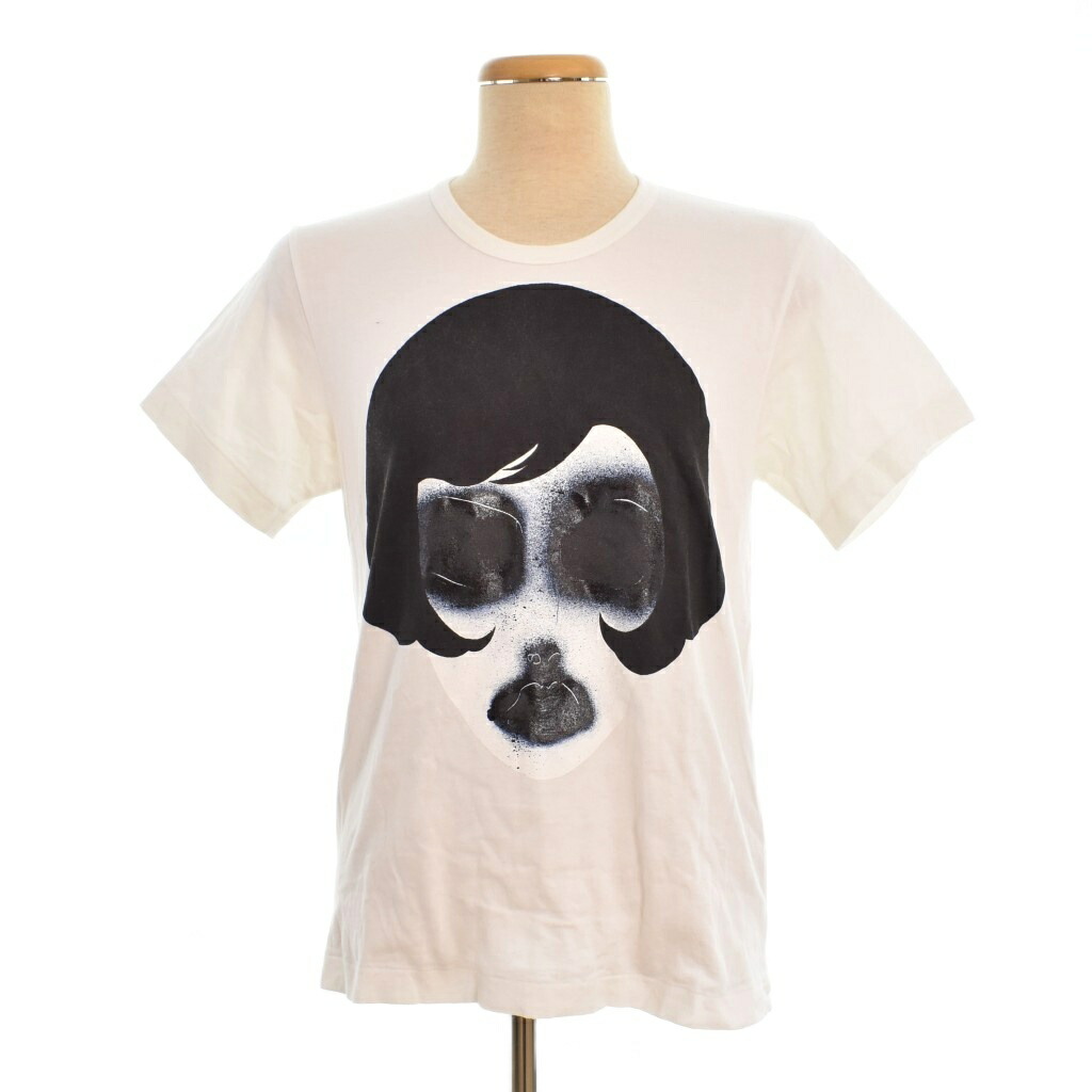 【中古】コムデギャルソンノアール COMME des GARCONS NOIR AD2005 Tシャツ 半袖 プリント L 白 ホワイト GP-T201 ■ECA003 ☆AA★ レディース 【ベクトル 古着】 260331