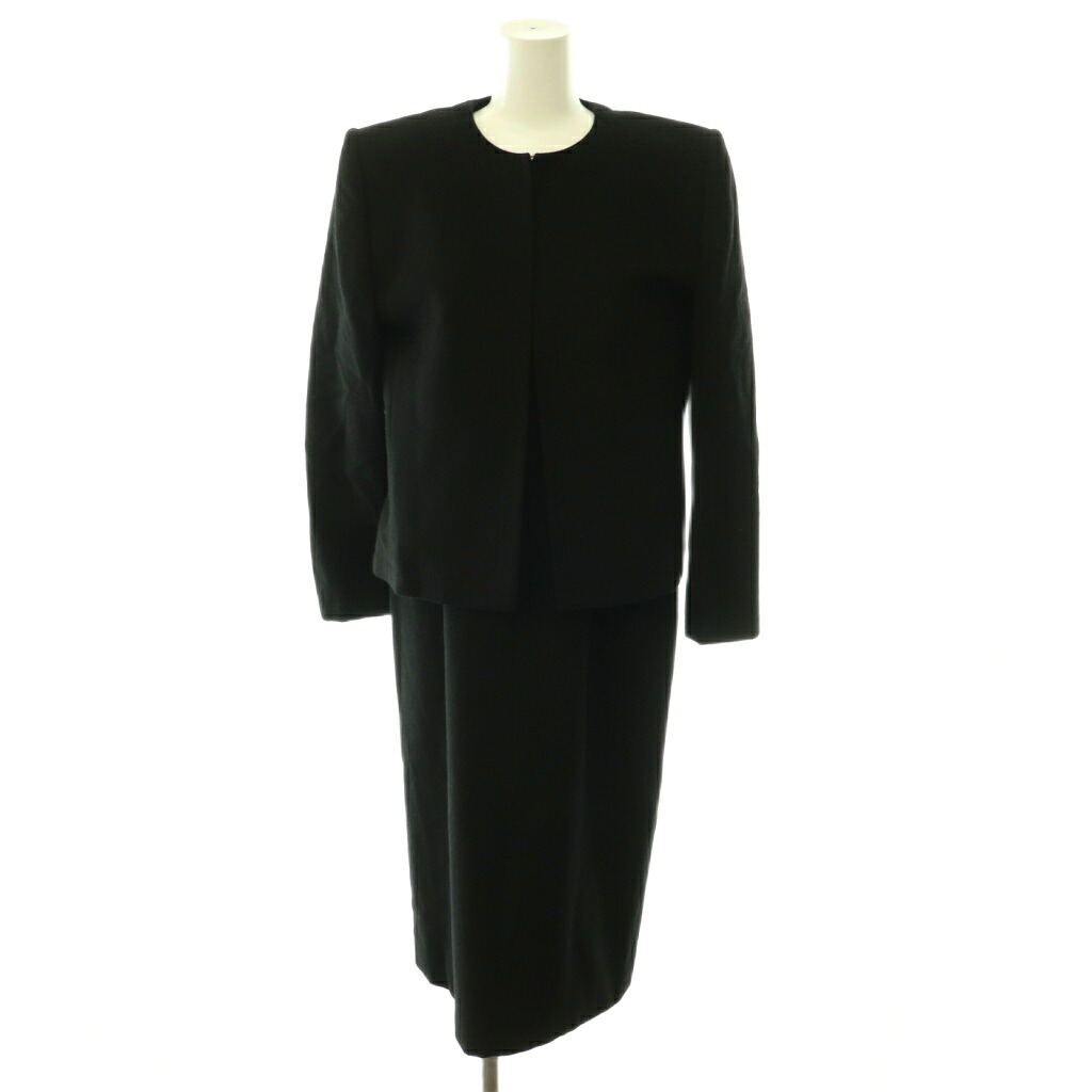 【中古】ジバンシィ GIVENCHY セットアップ ジャケット ノーカラー ワンピース 七分袖 ロング 10 黒 /NR ■GY53 レディース 【ベクトル 古着】 260520|ブランド古着の買取販売ベクトル