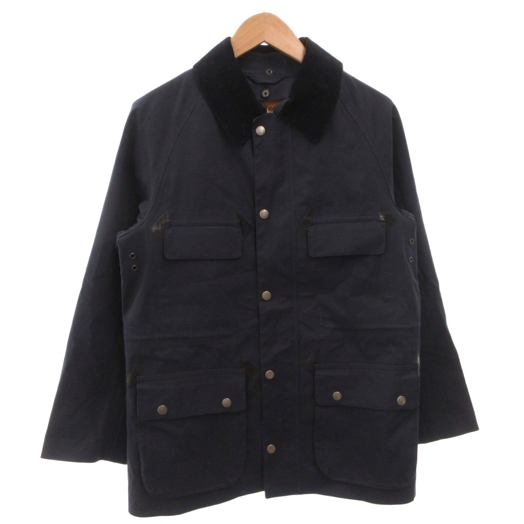 【中古】マッキントッシュ MACKINTOSH ステンカラーコート ライナー コーデュロイ切替 ひざ丈 38 紺 ネイビー /FF ■GY62 メンズ 【ベクトル 古着】 260406