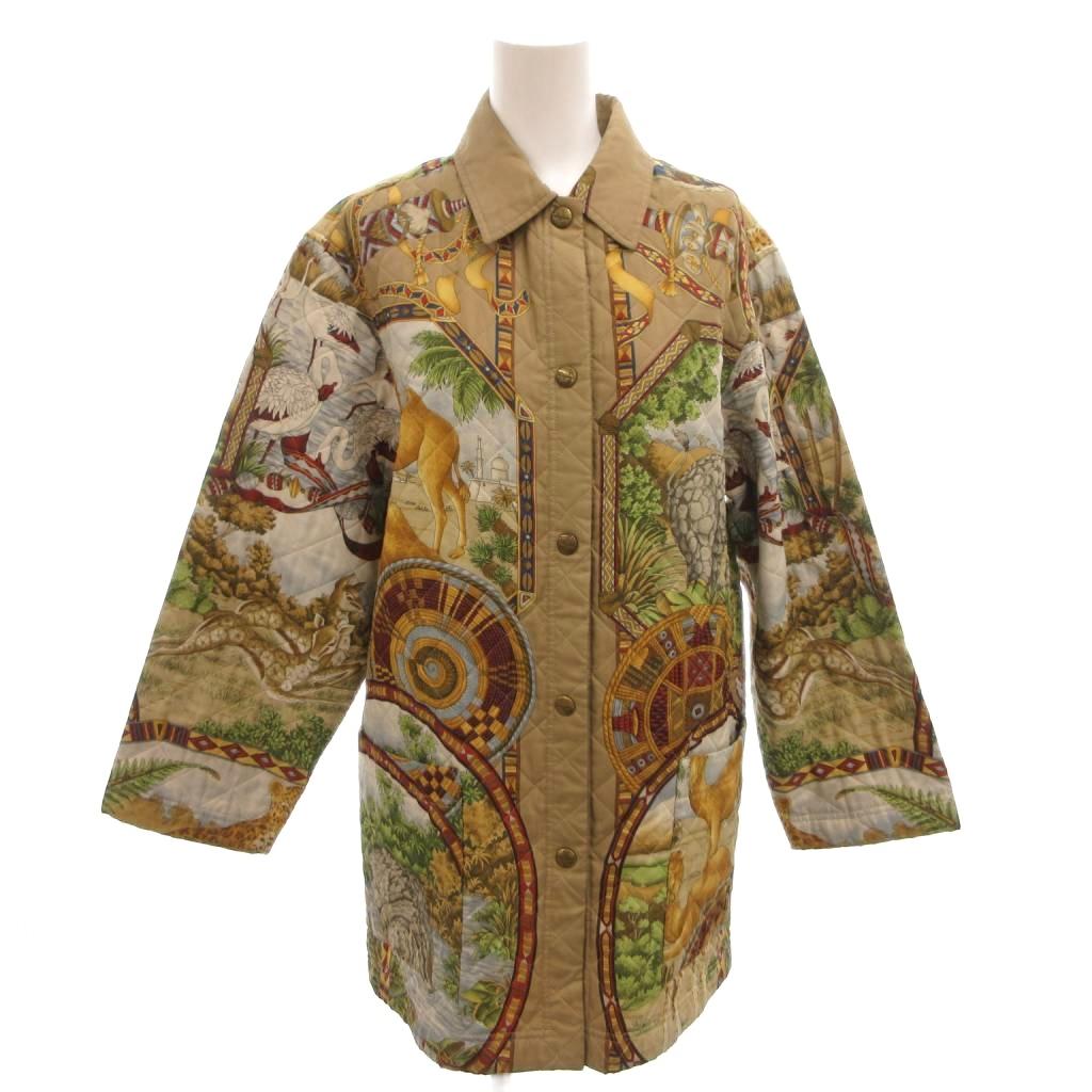 【中古】サルヴァトーレフェラガモ Salvatore Ferragamo キルティングコート ジャケット 総柄 ショート XS マルチカラー /FF ■GY62 レディース 【ベクトル 古着】 260405
