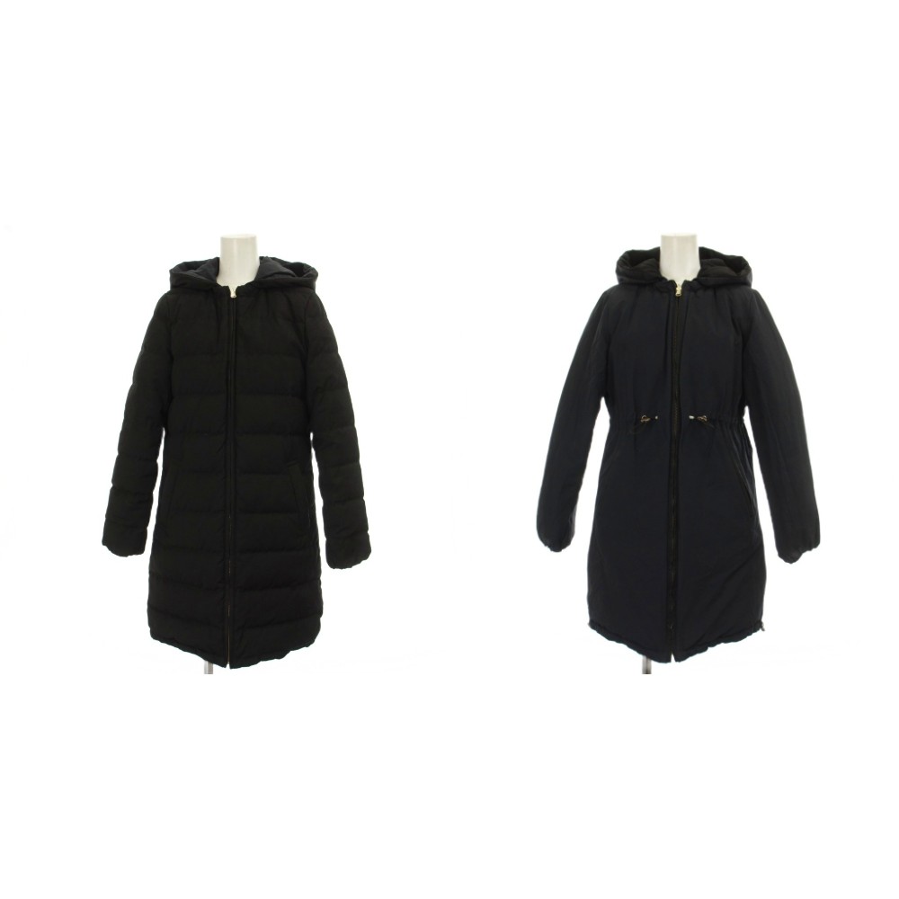 【中古】B&Y ユナイテッドアローズ BEAUTY&YOUTH ビューティー&ユース ダウンコート ウール S 黒 ブラック 紺 ネイビー リバーシブル フード付き 無地 /GP ■ECB003 レディース 【ベクトル 古着】 260403