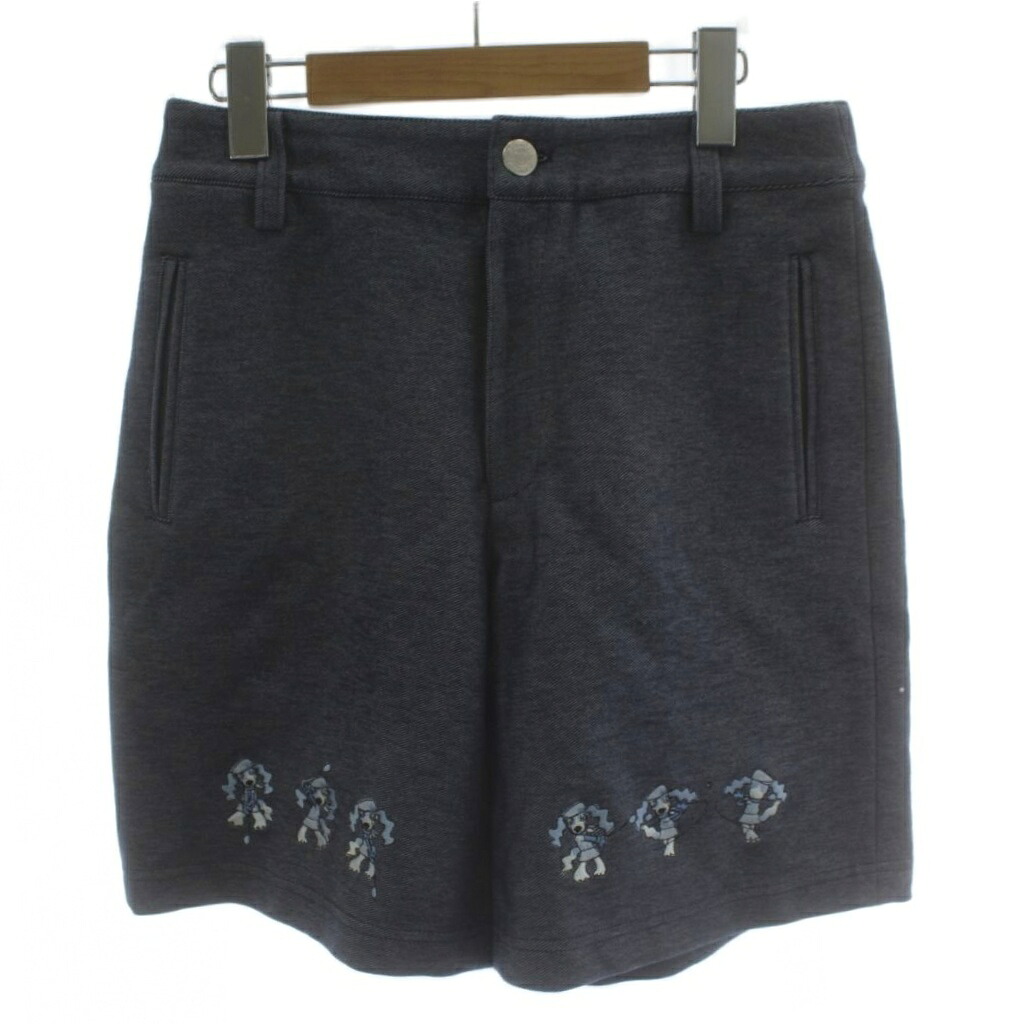 【中古】エムユースポーツ M・U SPORTS ゴルフウェア ショートパンツ 40 紺 ネイビー 刺繍 イラスト /GG ■ECB003 レディース 【ベクトル 古着】 260406