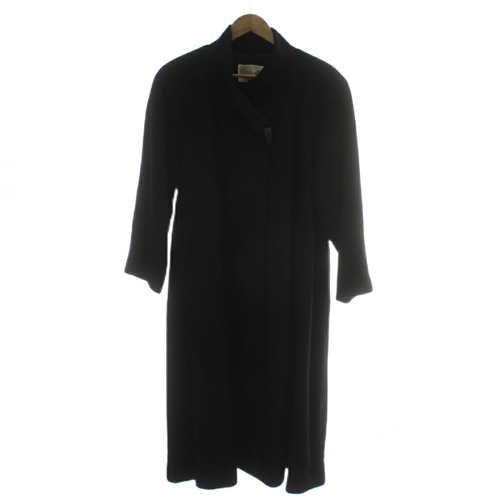 【中古】クレミッシェル Cle michel ロングコート カシミヤ 9 黒 ブラック スタンドカラー 長袖 トグルボタン 080-7126 /GG ■ECB003 レディース 【ベクトル 古着】 260406