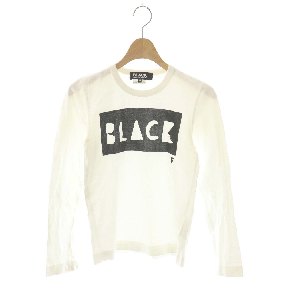 【中古】コムデギャルソンブラック COMME des GARCONS BLACK Tシャツ ロンT カットソー ロゴ XS 白 黒 /CX ■ECD003 レディース 【ベクトル 古着】 260408