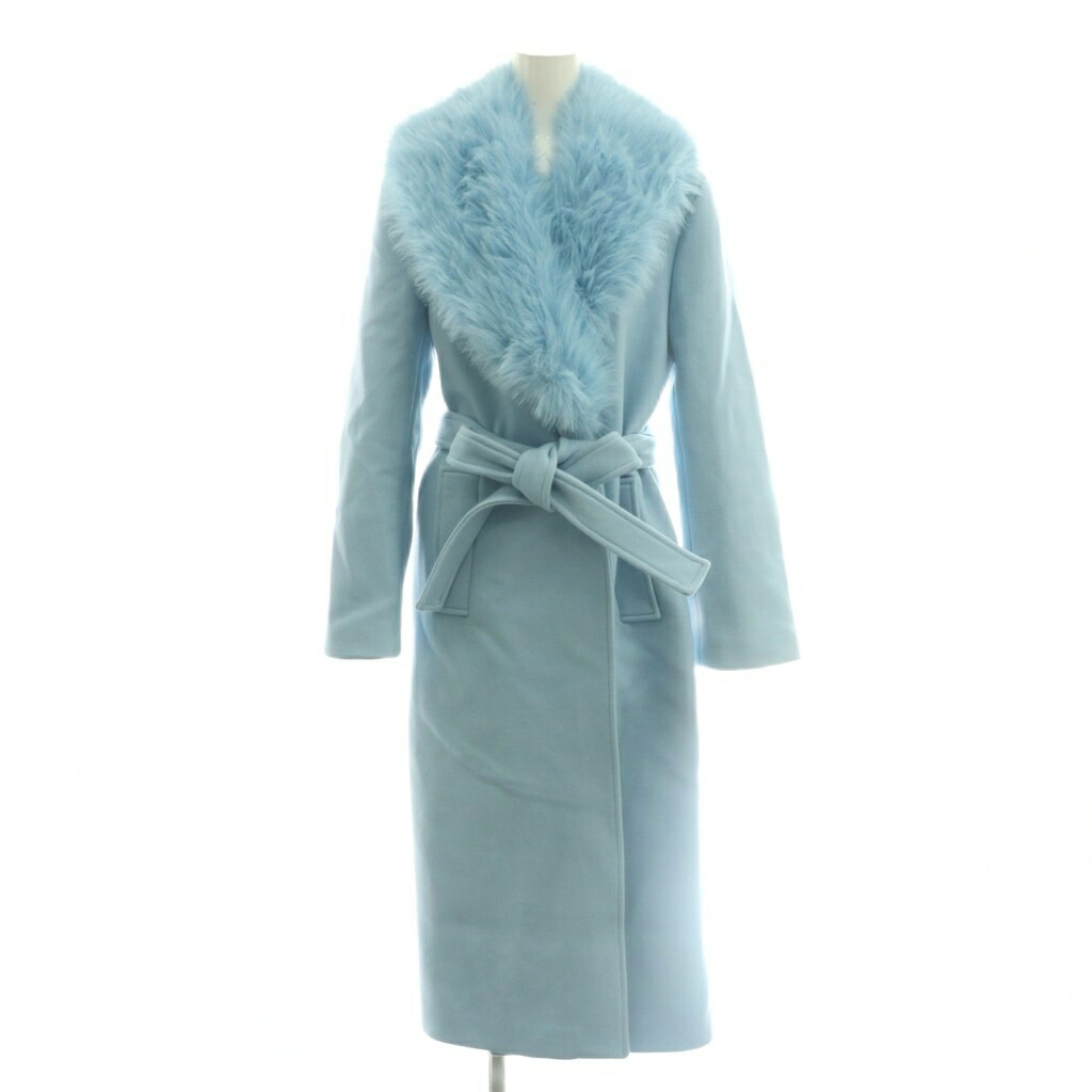 【中古】未使用品 ザラ ZARA ロングコート アウター ベルト付き S ライトブルー /DF ■ECD003 レディース 【ベクトル 古着】 260409