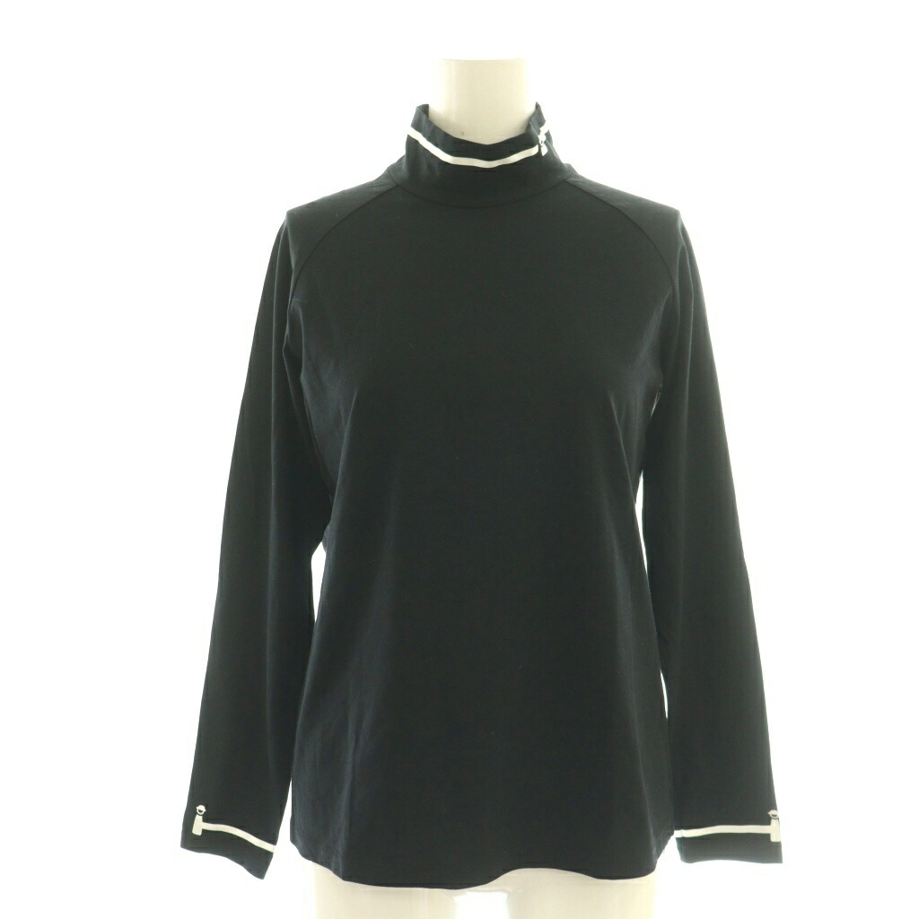 【中古】ピッコーネクラブ Picone CLUB ハイネックカットソー プルオーバー 1 黒 白 /CX ■ECD003 レディース 【ベクトル 古着】 260404