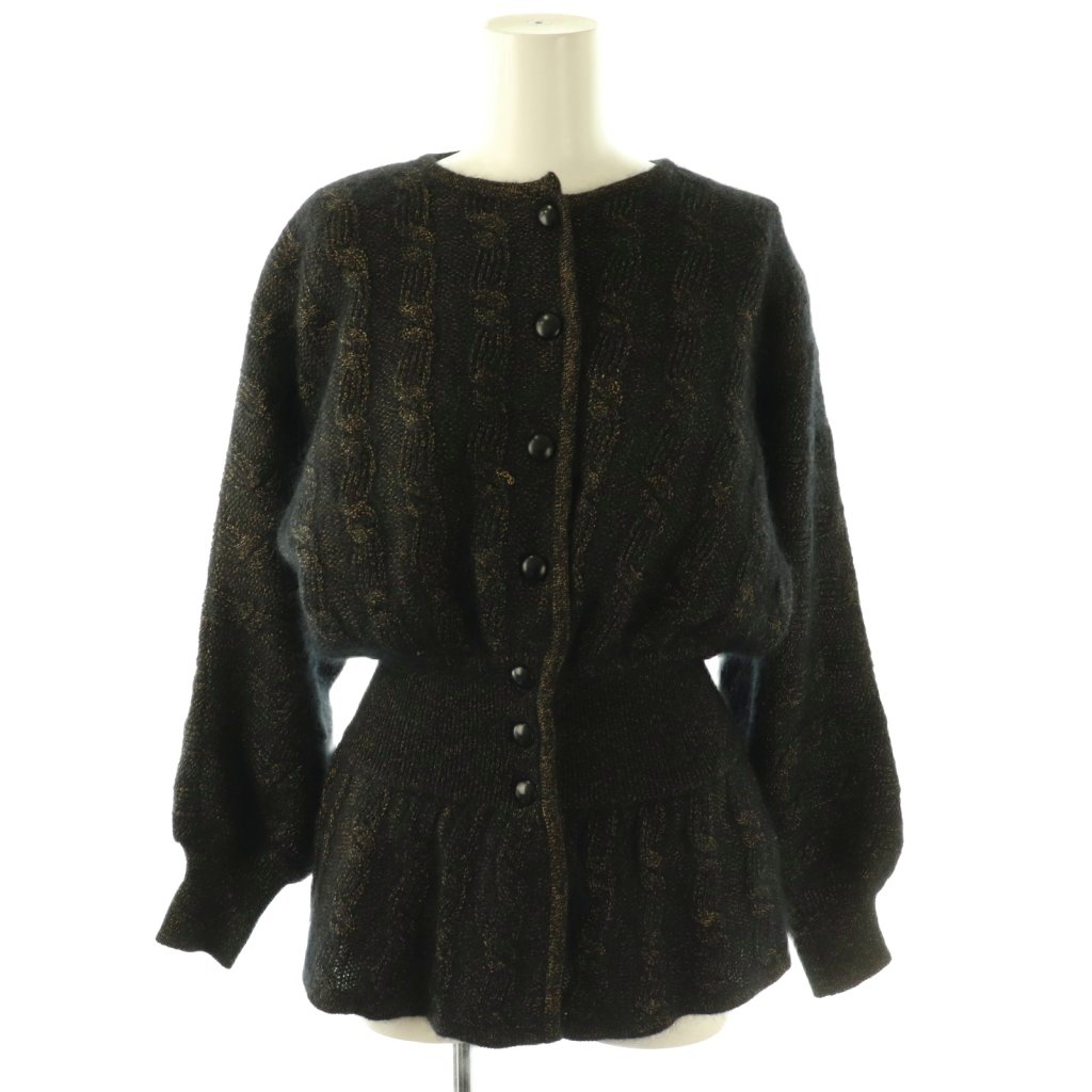 【中古】ディオール Christian Dior ジレー 編み物 ペプラム M 黒いこと ベージュ /ES ■ECD003 レディース 【ベクター 古着】 260406