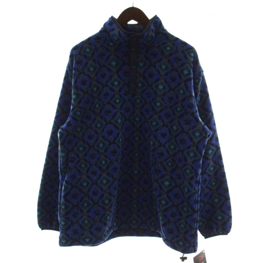 【中古】エルエルビーン L.L.BEAN 調教師 フリースプルオーバー 青 長袖 ハイネック 総柄 BN431407256 /GG ■ECE004 メンズ 【ベクター 古着】 260414