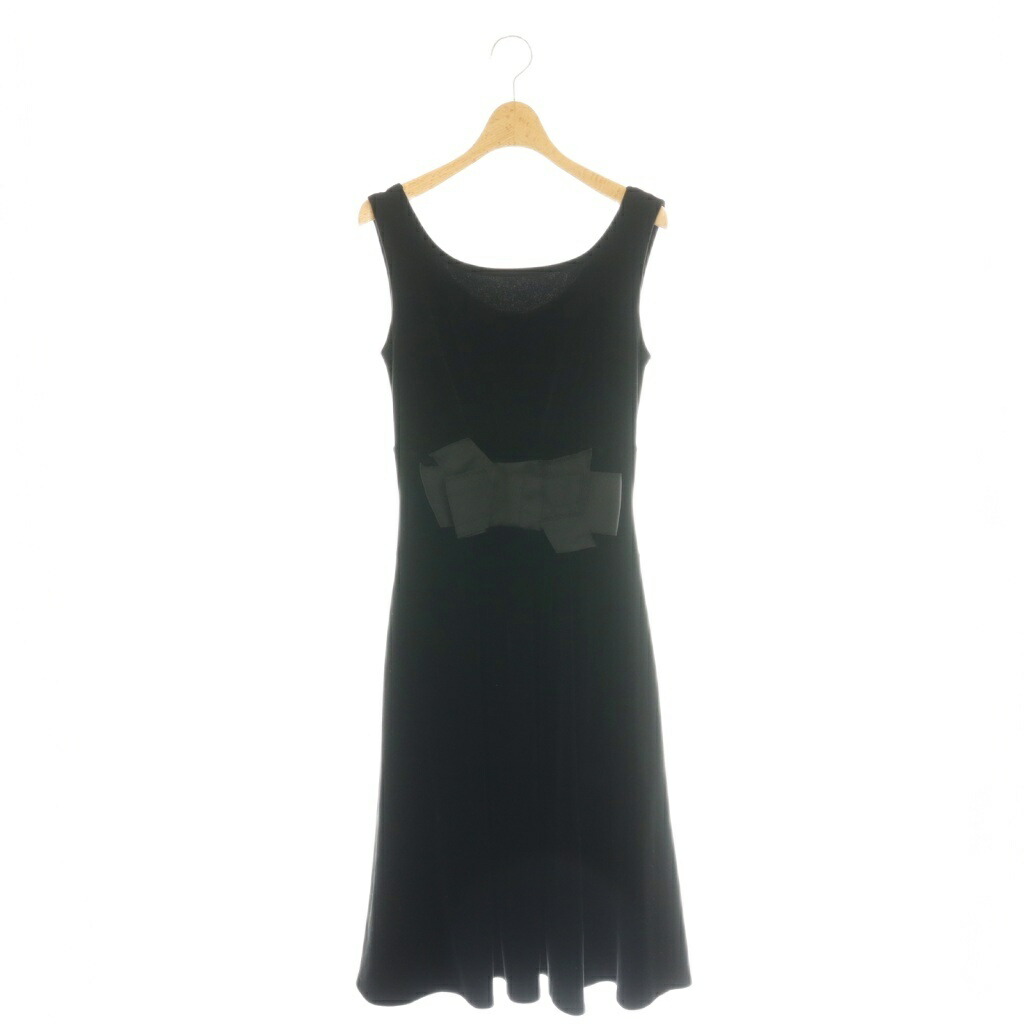 【中古】フォクシー FOXEY 天鵞絨衣装 ノースリーブ ロング 38 黒いこと /DO ■GY62 レディース 【ベクター 古着】 260507