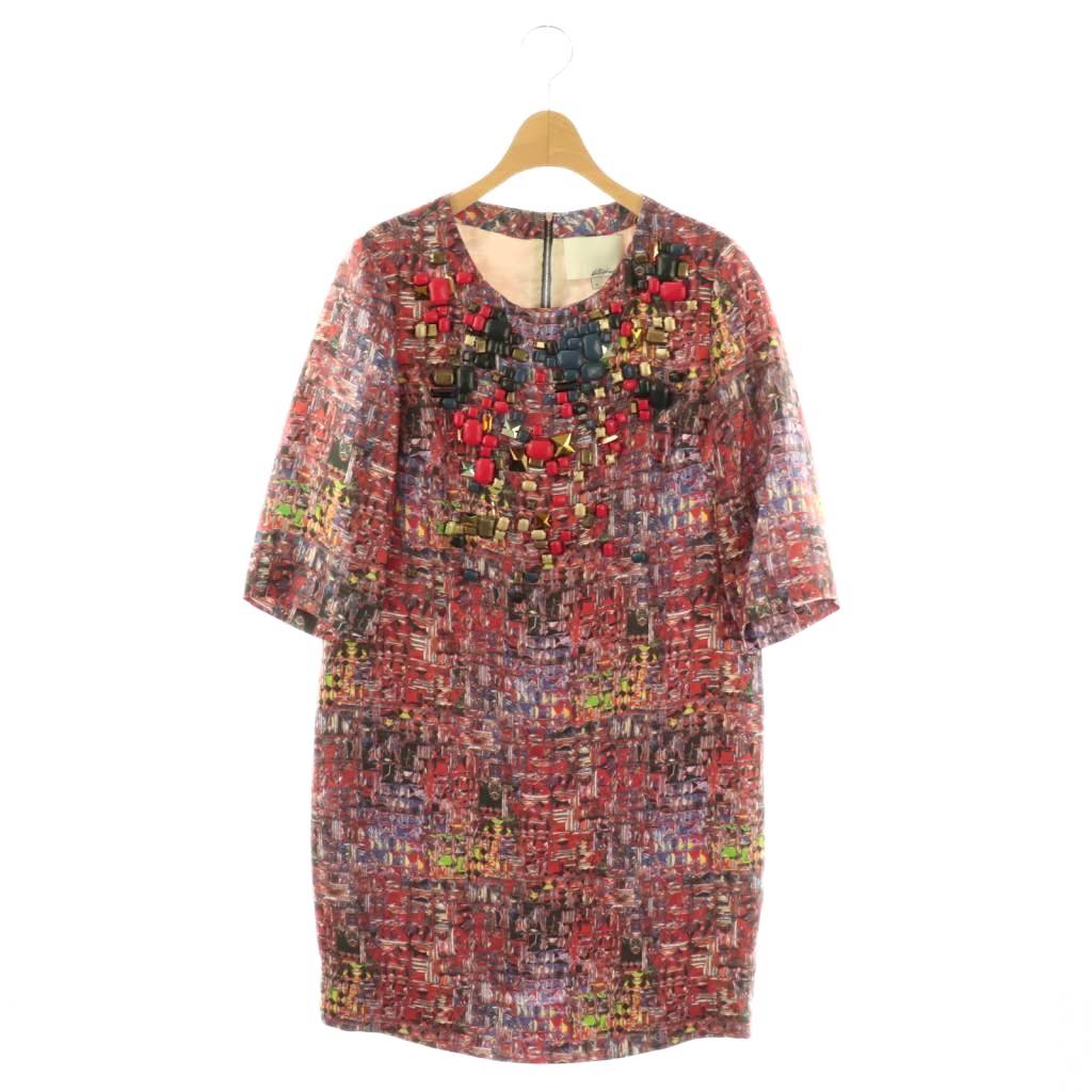 【中古】3.1 フィリップリム 3.1 phillip lim 地絹 総柄 衣装 ビジューかざり付ける 4 マルチ色つや /CX ■GY62 レディース 【ベクター 古着】 260427