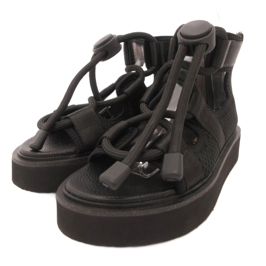 【中古】ユナイテッド素っぽんぽん UNITED NUDE 運動競技サンダル シューズ レースアップデザイン メッシュ 36 黒 黒いこと /JS ■GY57 レディース 【ベクター 古着】 260527